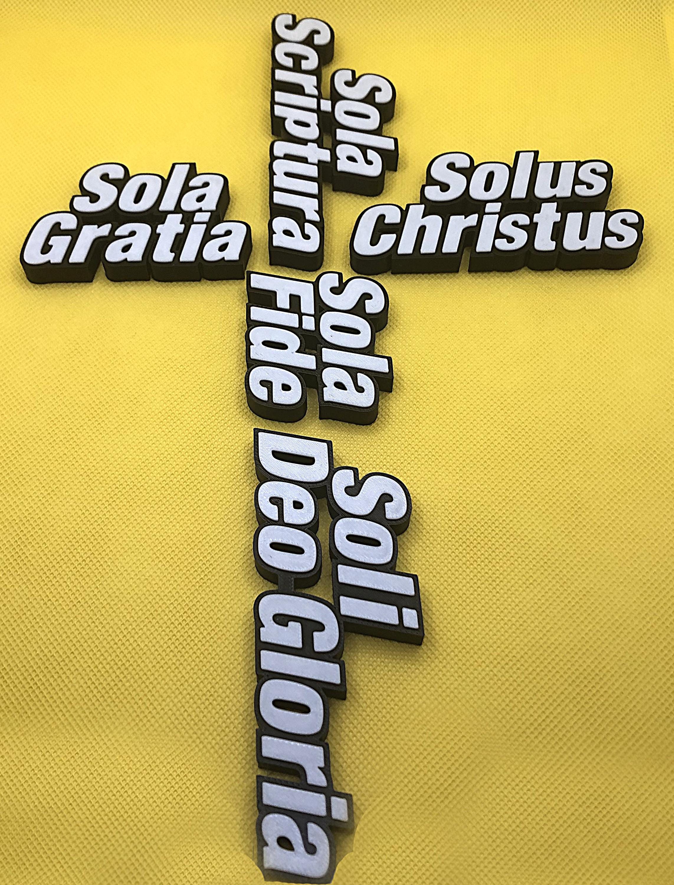 Five Solas Refrigerator Magnets or Bookshelf Decor