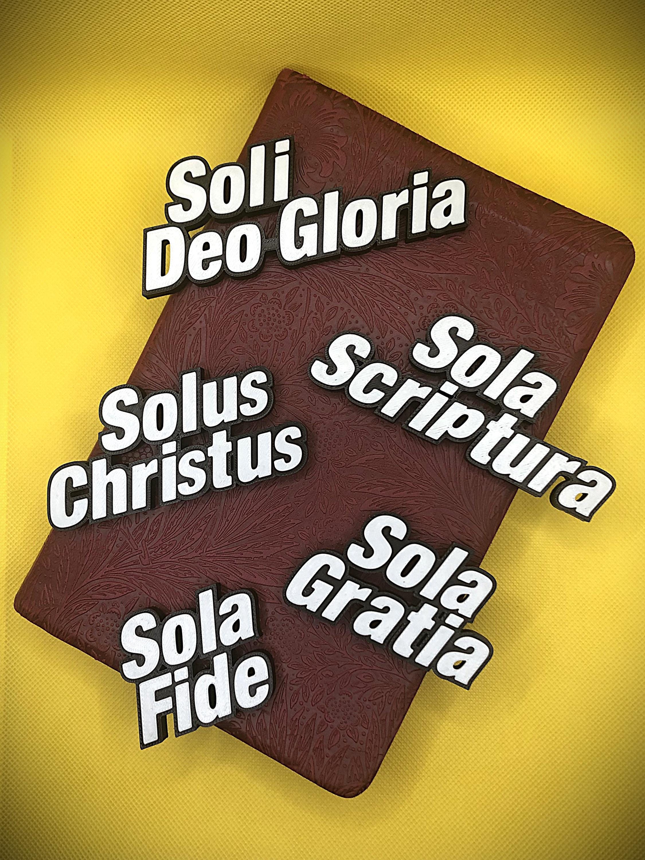 Five Solas Refrigerator Magnets or Bookshelf Decor