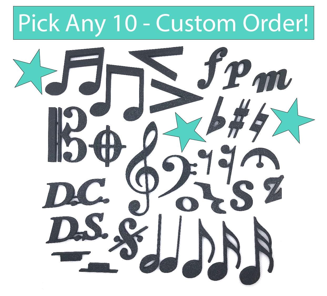 Custom mix-and-match 10-pack music magnets